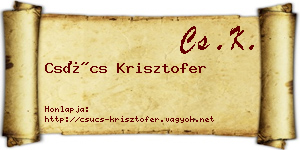Csúcs Krisztofer névjegykártya