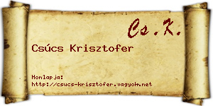 Csúcs Krisztofer névjegykártya