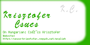 krisztofer csucs business card